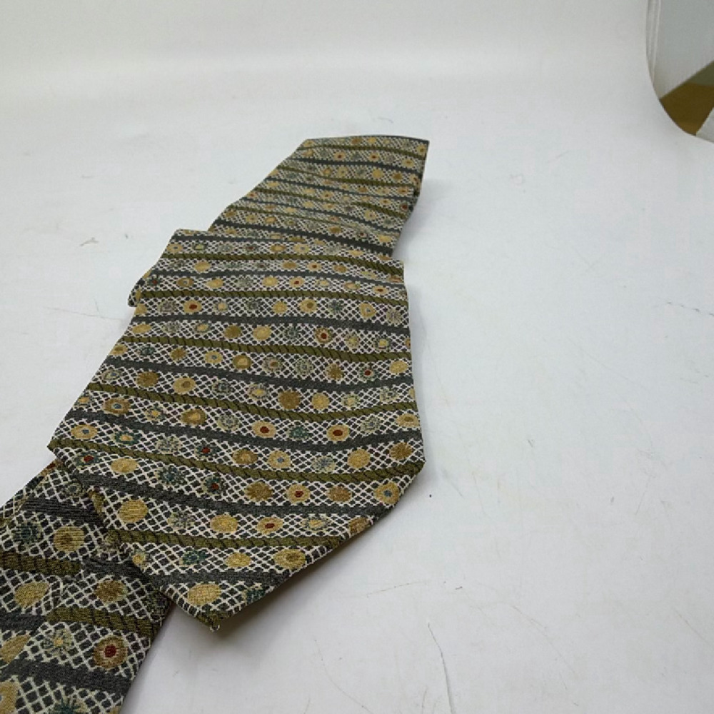 Stella Geometric Floral Green Silk Necktie